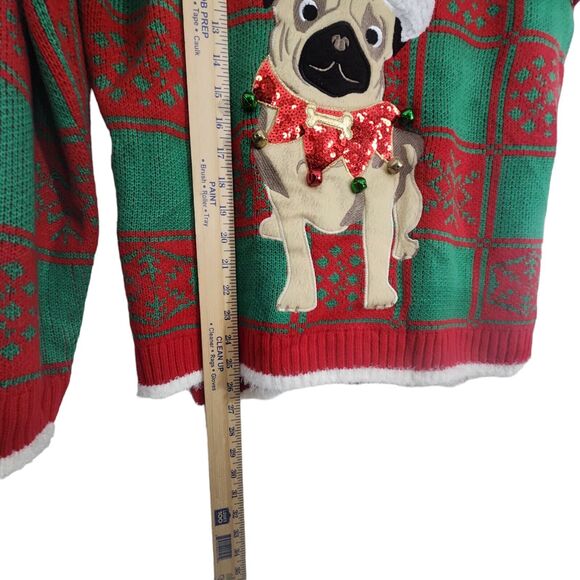 ADORABLE PUG UGLY CHRISTMAS SWEATER WOMEN XL DOG LOVER DUTCH BULLDOG - Picture 5 of 5
